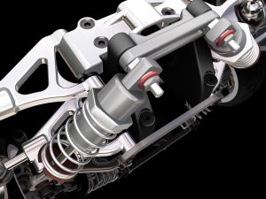 image - 3D render of a car suspension